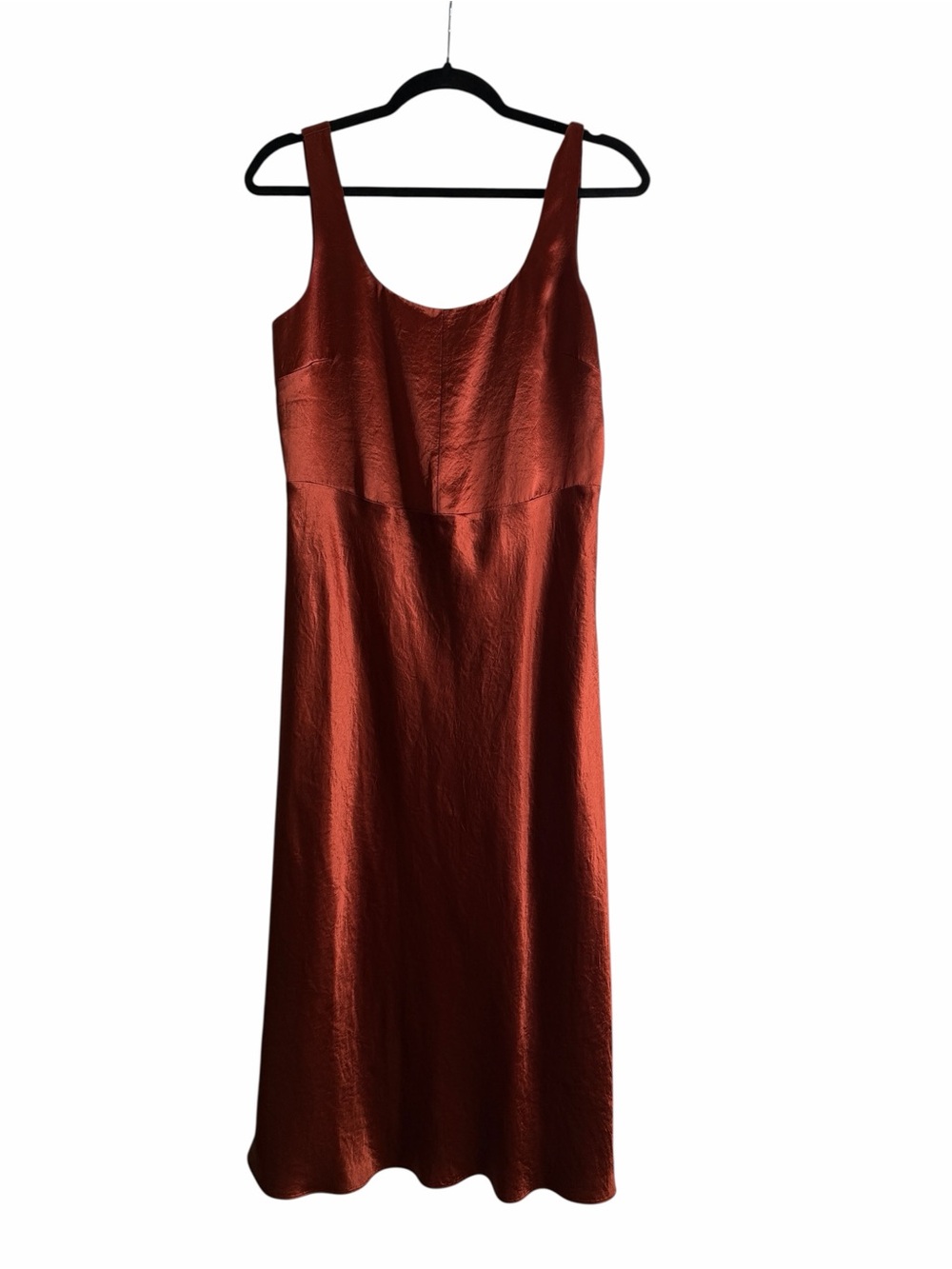 Vince Slip Midi Dress in Rust/Copper